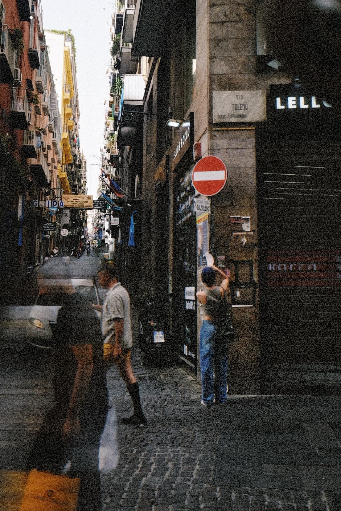 Eryou exploring a narrow Italian street